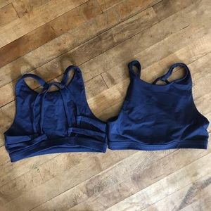 Bundle of 2 navy Aerie high neck sports bra